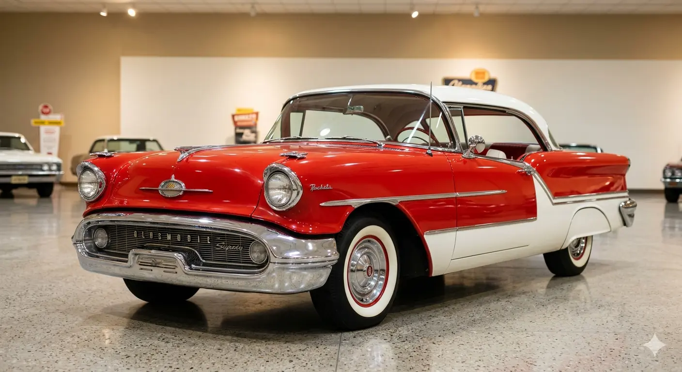 1957 Oldsmobile Super 88 hardtop coupe in red