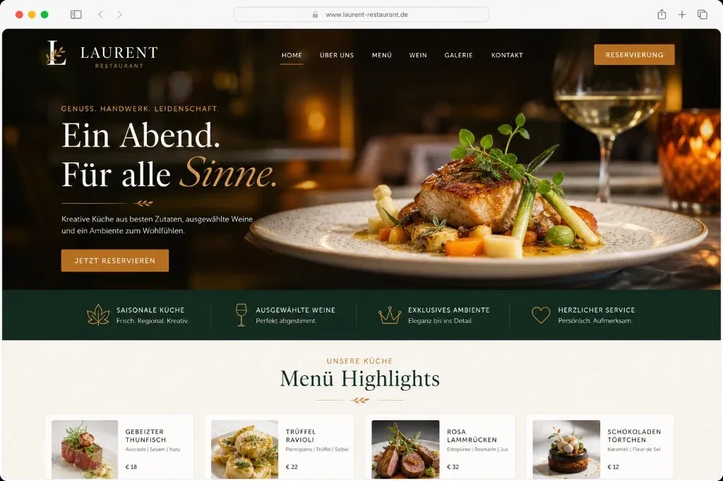 Gourmet-Gericht im Laurent Restaurant